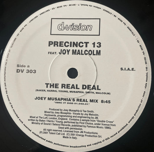 Precinct 13 Feat. Joy Malcolm : The Real Deal (12")