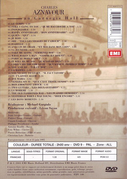 Charles Aznavour : Au Carnegie Hall (DVD-V, PAL)