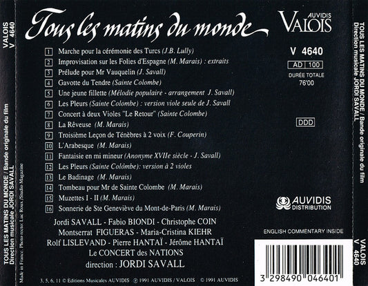 Jordi Savall : Tous Les Matins Du Monde (CD)