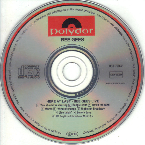 Bee Gees : Here At Last.. Bee Gees ...Live (2xCD, Album, RE)