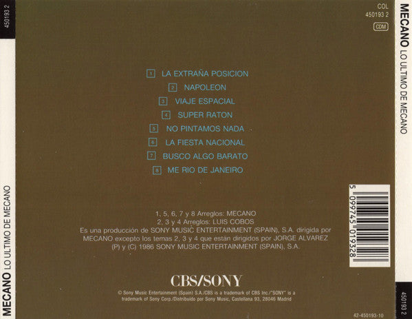 Mecano : Lo Último De Mecano (CD, Album, Comp, RE)