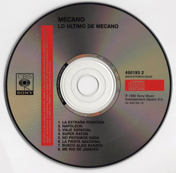 Mecano : Lo Último De Mecano (CD, Album, Comp, RE)