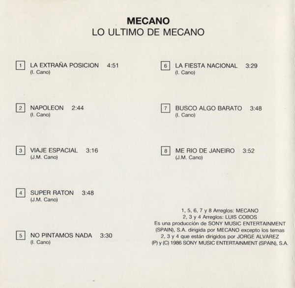 Mecano : Lo Último De Mecano (CD, Album, Comp, RE)