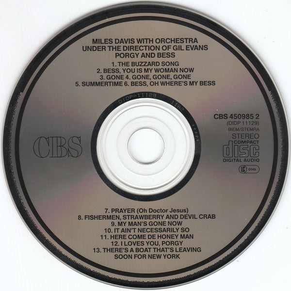Miles Davis : Porgy And Bess (CD, Album, RE, RM)