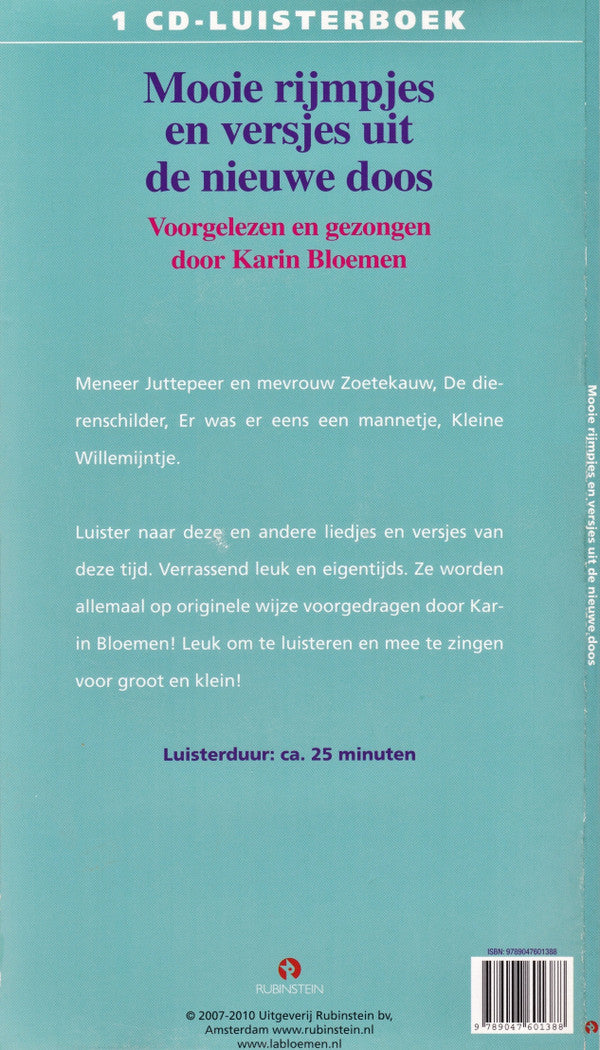 Karin Bloemen : Mooie Rijmpjes En Versjes Uit De Nieuwe Doos (CD, RE)