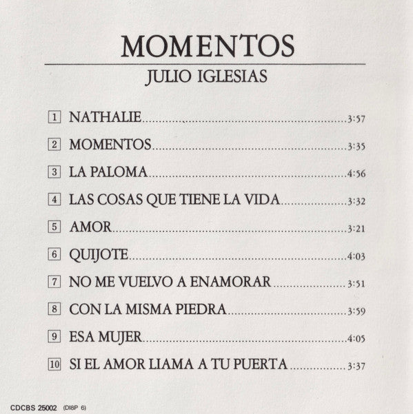Julio Iglesias : Momentos (CD, Album, RE)