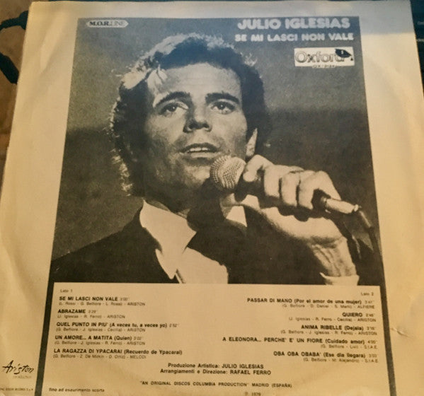 Julio Iglesias : Se Mi Lasci Non Vale (LP, Album, RE)