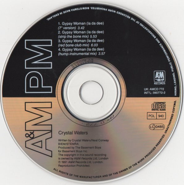 Crystal Waters : Gypsy Woman (La Da Dee) (CD, Single)