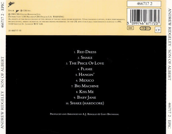 Andrew Ridgeley : Son Of Albert (CD, Album)