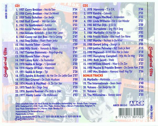 Various : De Grootste Nederlandstalige Songfestival Hits (2xCD, Comp)