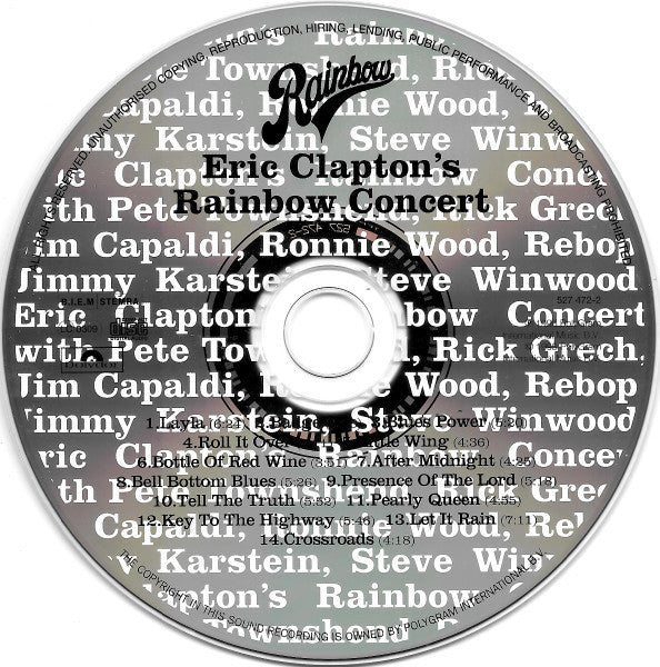 Eric Clapton : Eric Clapton's Rainbow Concert (CD, Album, RE, RM)