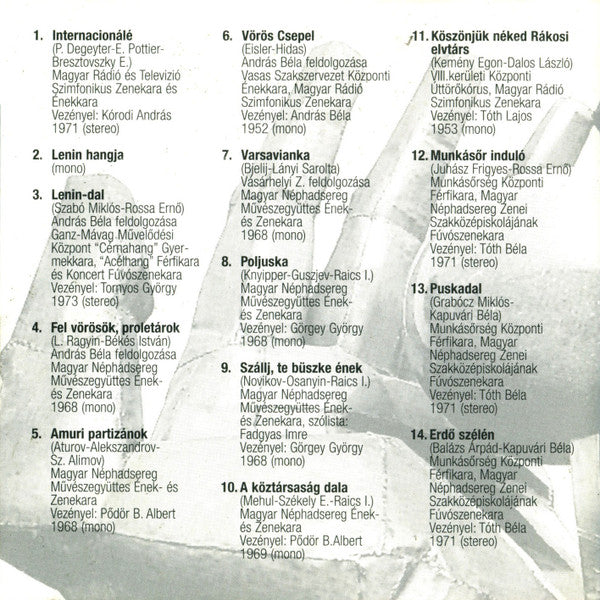 Various : Best Of Communism (Selection Of Revolutionary Songs / Válogatott Mozgalmi Dalok) (CD, Comp)
