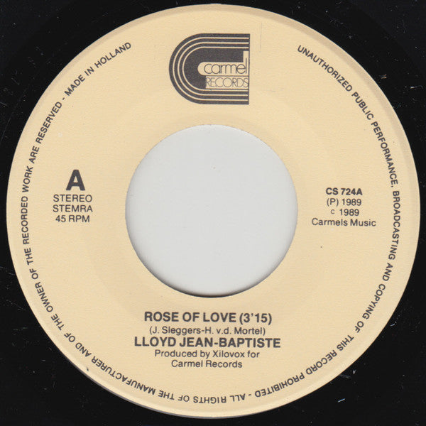 Lloyd Jean-Baptiste : Rose Of Love (7", Single)