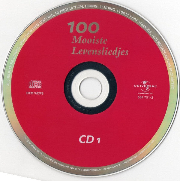 Various : 100 Mooiste Levensliedjes (4xCD, Comp)