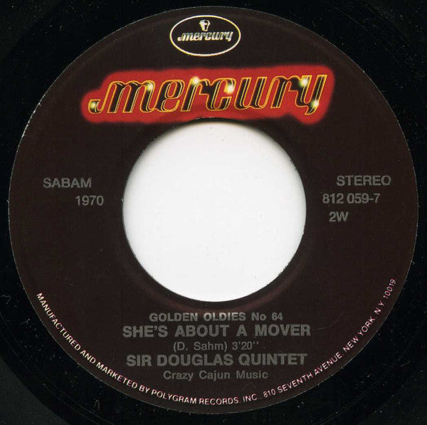 Sir Douglas Quintet : Mendocino  / She's About A Mover (7", Single, RE)