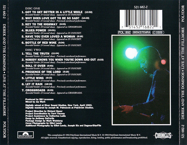 Derek & The Dominos : Live At The Fillmore (2xCD, Album, Comp)