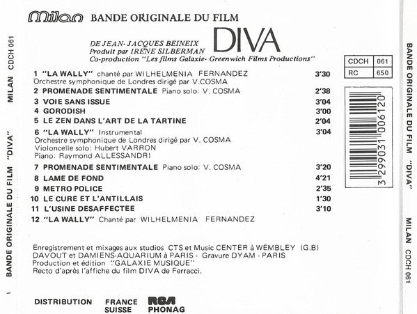 Vladimir Cosma : Diva (Bande Originale Du Film) (CD, Album)