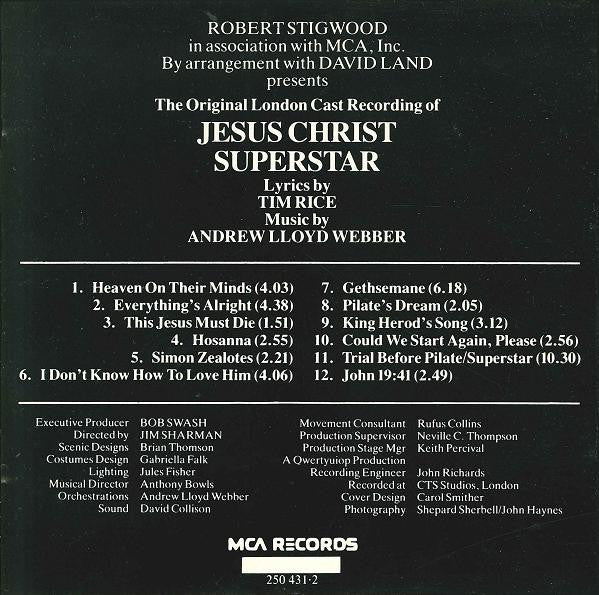Andrew Lloyd Webber And Tim Rice : Jesus Christ Superstar (Original London Cast) (CD, Album)