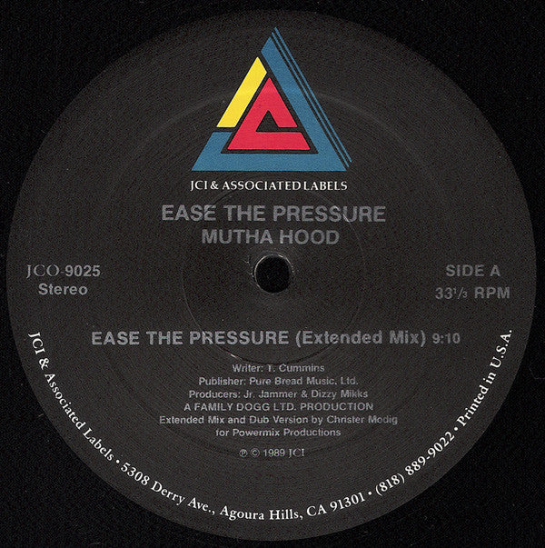 Mutha Hood : Ease The Pressure (12")