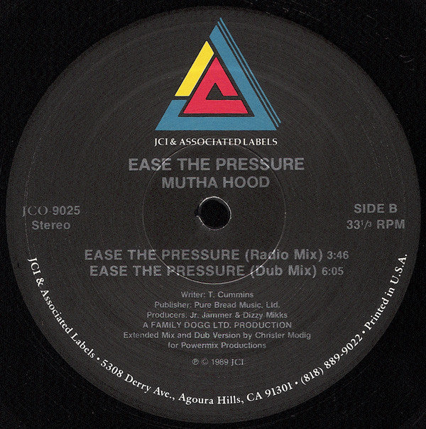 Mutha Hood : Ease The Pressure (12")