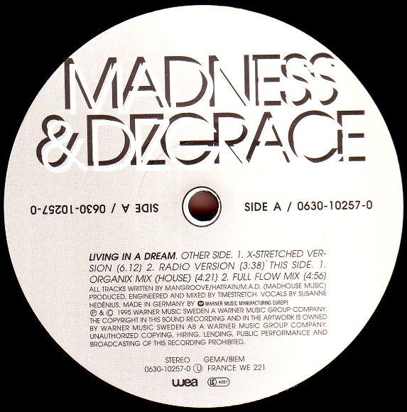 Madness & Dizgrace : Living In A Dream (12")