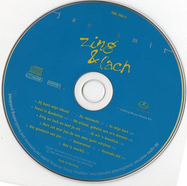 Jan Smit : Zing & Lach (CD, Album)