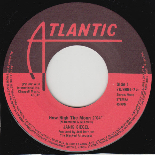 Janis Siegel : How High The Moon (7", Single, Mono)