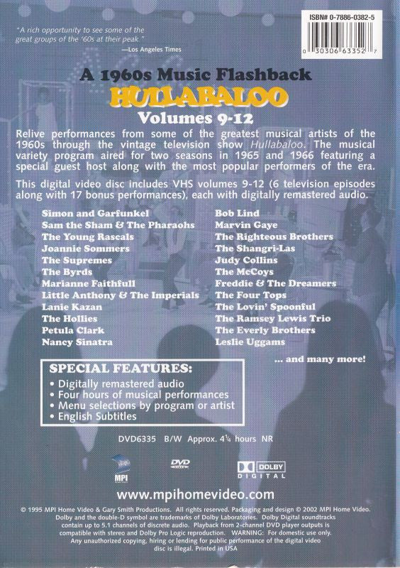 Various : Hullabaloo: A 1960s Music Flashback - Volumes 9-12 (DVD-V)