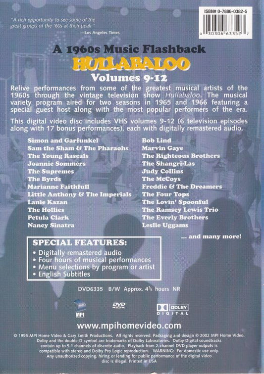 Various : Hullabaloo: A 1960s Music Flashback - Volumes 9-12 (DVD-V)
