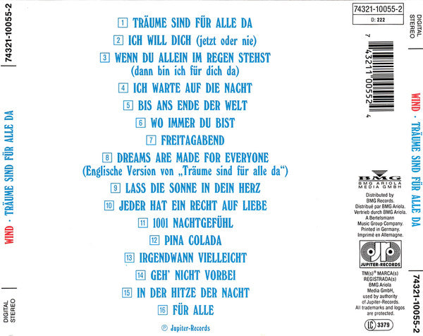 Wind (4) : Träume Sind Für Alle Da (Ihre Schönsten Lieder) (CD, Comp)