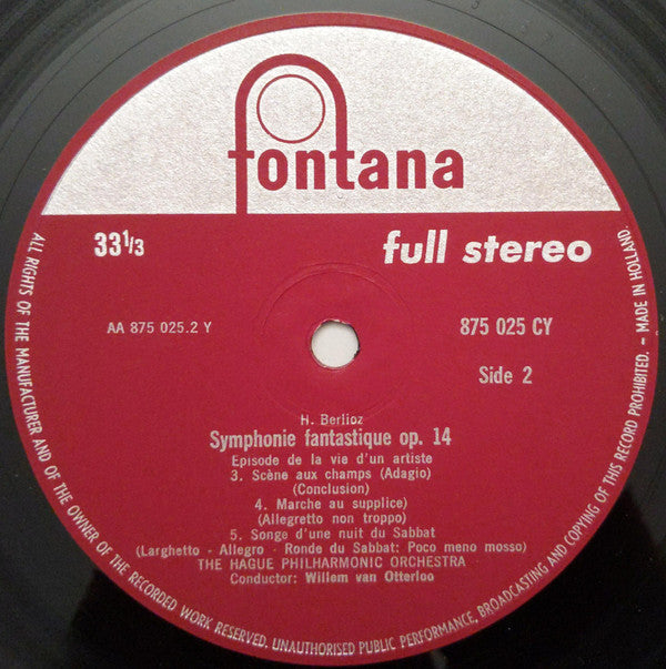 Hector Berlioz, The Hague Philharmonic Ltg. Willem Van Otterloo : Symphonie Fantastique (LP)