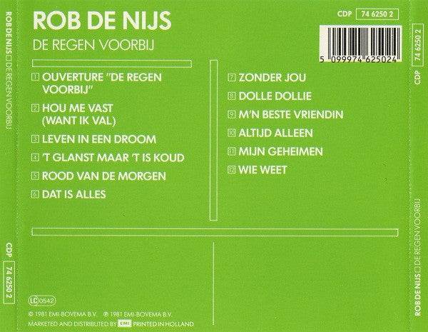 Rob de Nijs : De Regen Voorbij (CD, Album, RE)
