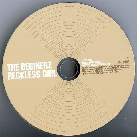 The Beginerz : Reckless Girl (CD, Single)