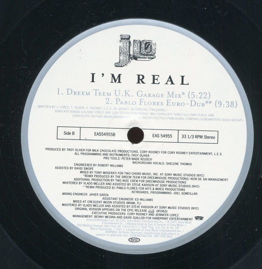 Jennifer Lopez : I'm Real (12", Promo)