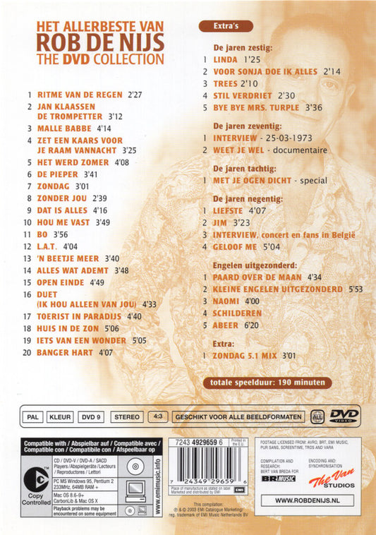 Rob De Nijs : Het Allerbeste Van Rob De Nijs - The DVD Collection (DVD-V, Comp, Copy Prot., PAL, 4:3)
