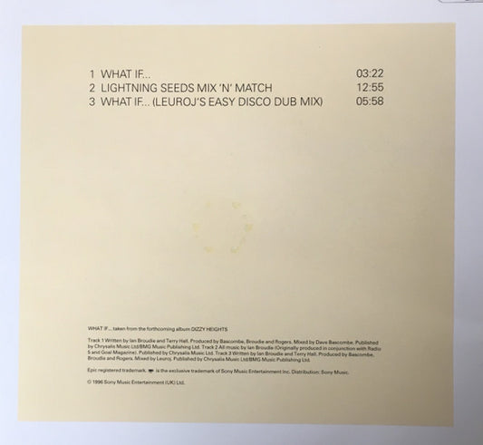 Lightning Seeds : What If... (CD, Single)