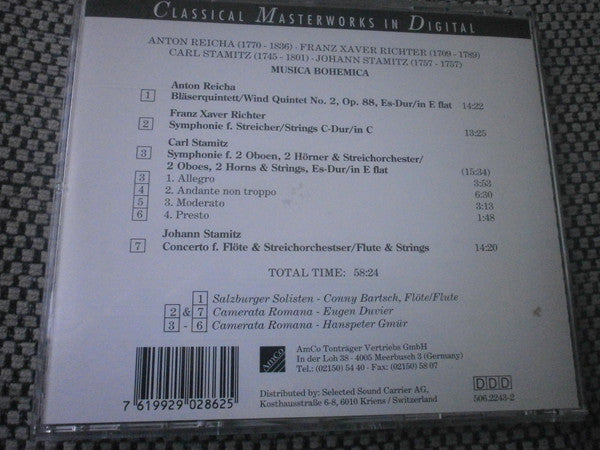 Anton Reicha, Franz Xaver Richter, Carl Stamitz, Jan Václav Antonín Stamic - Salzburger Solisten (2), Conny Bartsch, Camerata Romana, Eugen Duvier, Hanspeter Gmür : Musica Bohemica (CD, Comp)