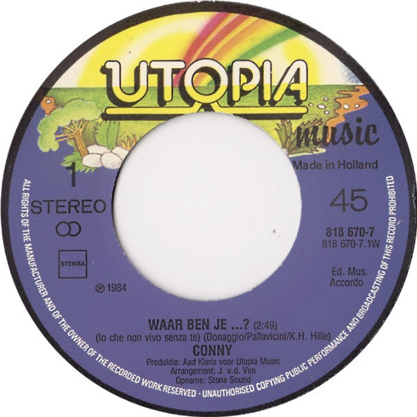 Conny Brand : Waar Ben Je...? (7", Single)