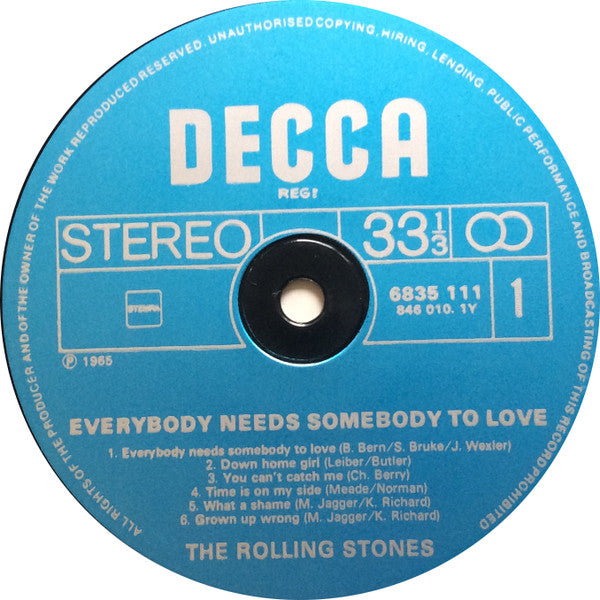 The Rolling Stones : Everybody Needs Somebody To Love (LP, Album, RE)