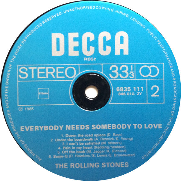 The Rolling Stones : Everybody Needs Somebody To Love (LP, Album, RE)