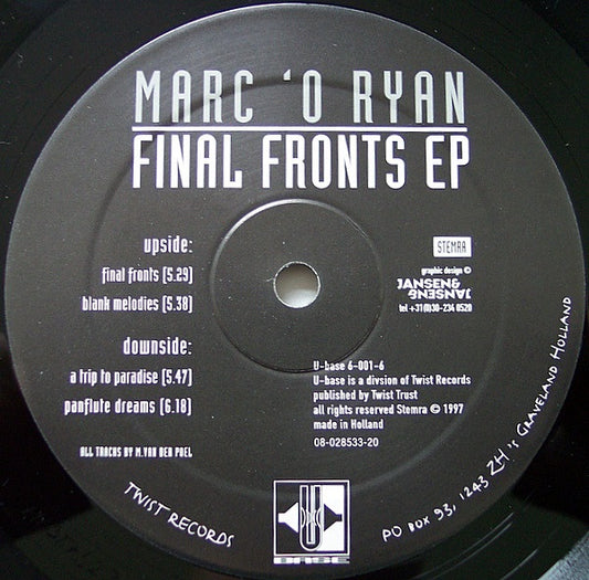 Marc 'O Ryan : Final Fronts EP (12", EP)