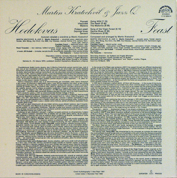 Martin Kratochvíl & Jazz Q : Hodokvas = Feast (LP, Album, RP)