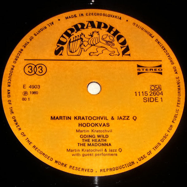 Martin Kratochvíl & Jazz Q : Hodokvas = Feast (LP, Album, RP)
