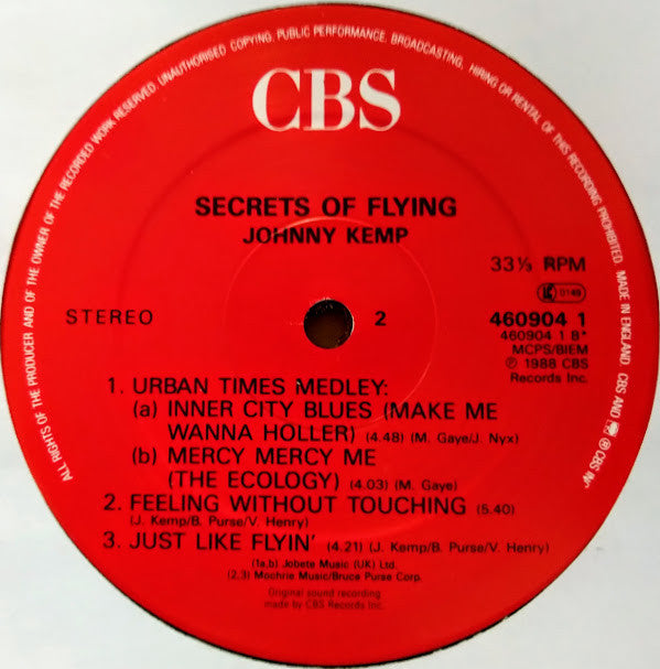 Johnny Kemp : Secrets Of Flying (LP, Album)