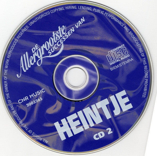 Heintje : De Allergrootste Successen Van Heintje (2xCD, Comp)