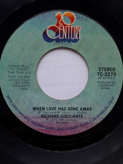 Riccardo Cocciante : When Love Has Gone Away (7", Single)