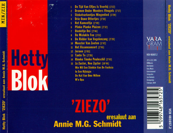 Hetty Blok : Ziezo (Eresaluut Aan Annie M.G. Schmidt) (CD)