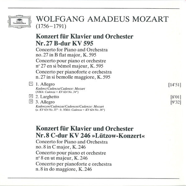 Wolfgang Amadeus Mozart  -  London Symphony Orchestra, Rudolf Serkin, Claudio Abbado : Klavierkonzerte · Piano Concertos Nos. 27 & 8 (CD)