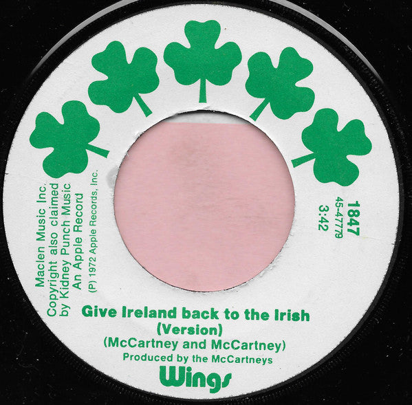 Wings (2) : Give Ireland Back To The Irish (7", Single)