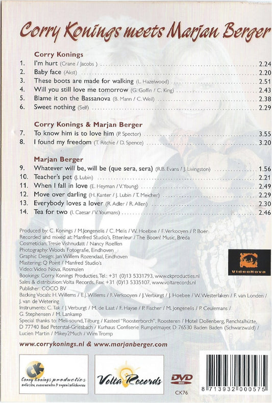 Corry Konings & Marjan Berger : Corry Konings Meets Marjan Berger (DVD, Album)